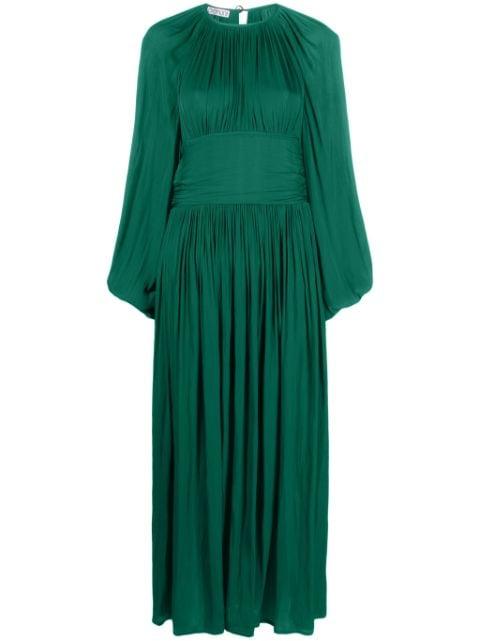 poet-sleeve flared maxi dress by BARUNI