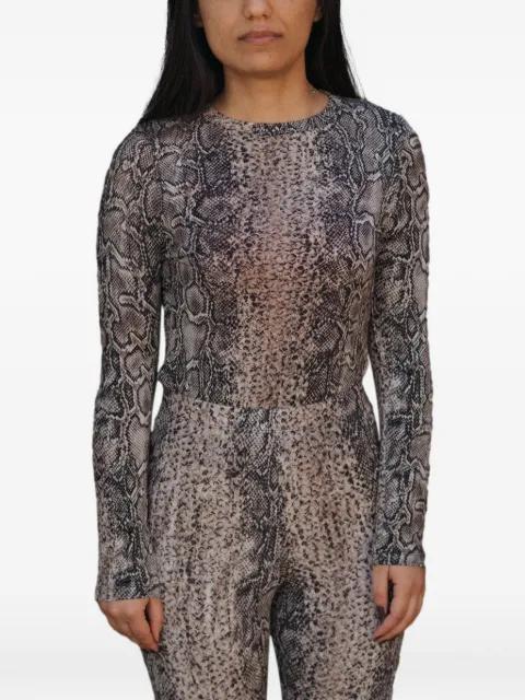 Bead snake-pattern long-sleeve T-shirt by BASERANGE