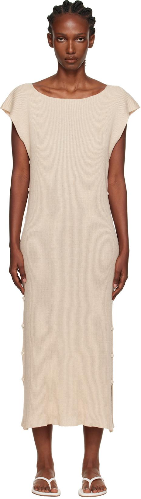 Beige Franca Maxi Dress by BASERANGE