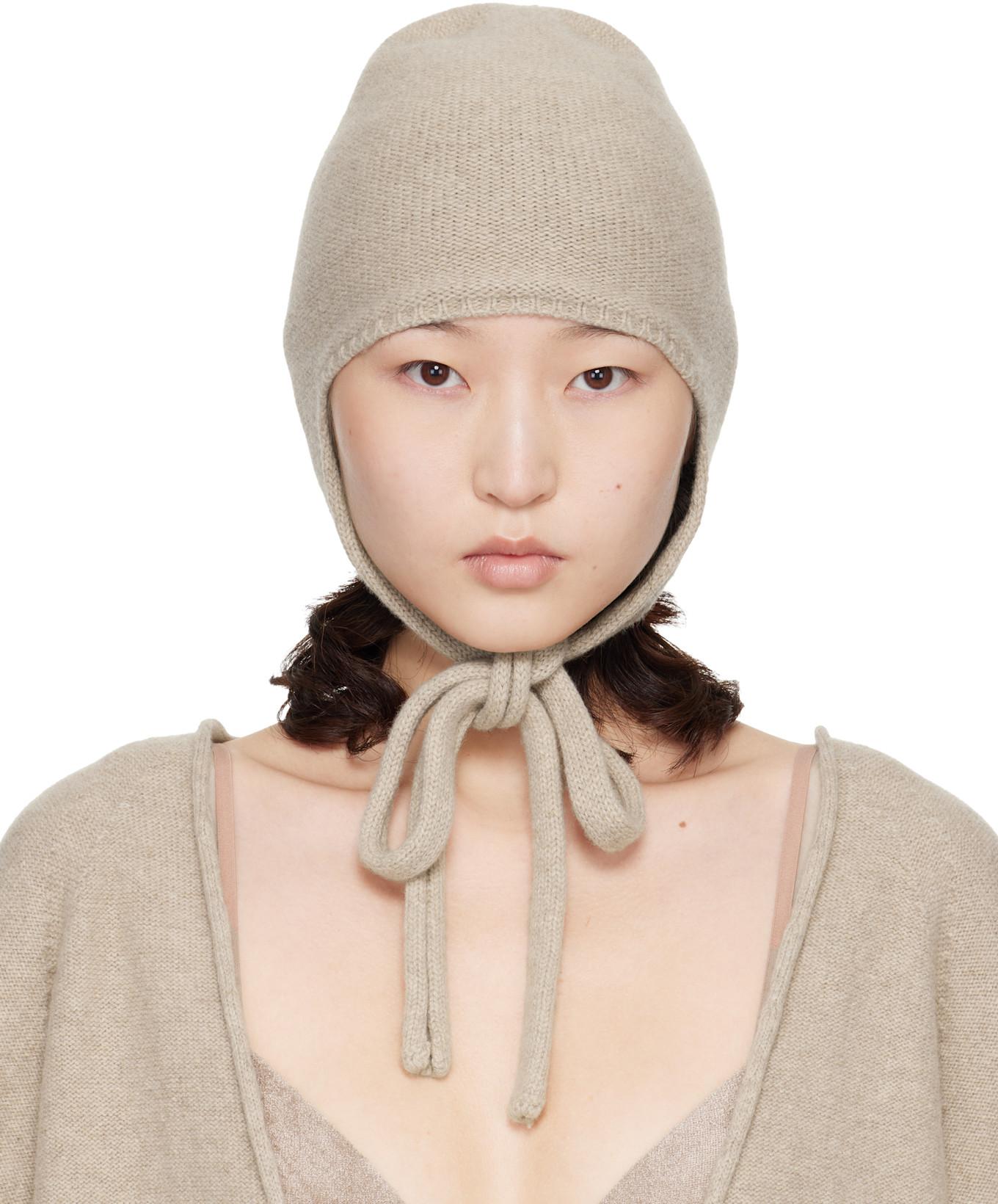 Beige Tier Hood Beanie by BASERANGE
