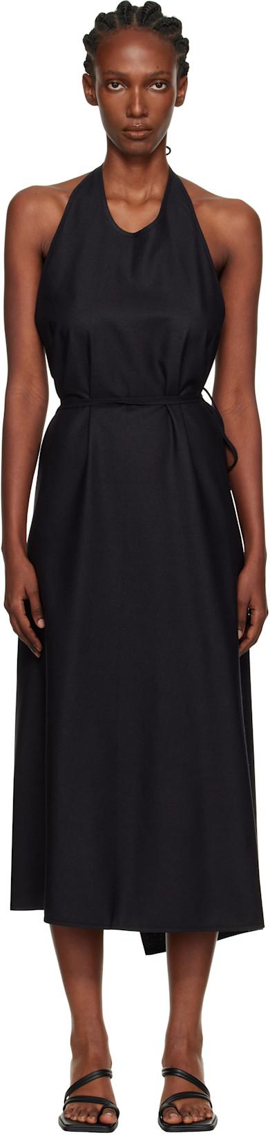 Black Apron Midi Dress by BASERANGE