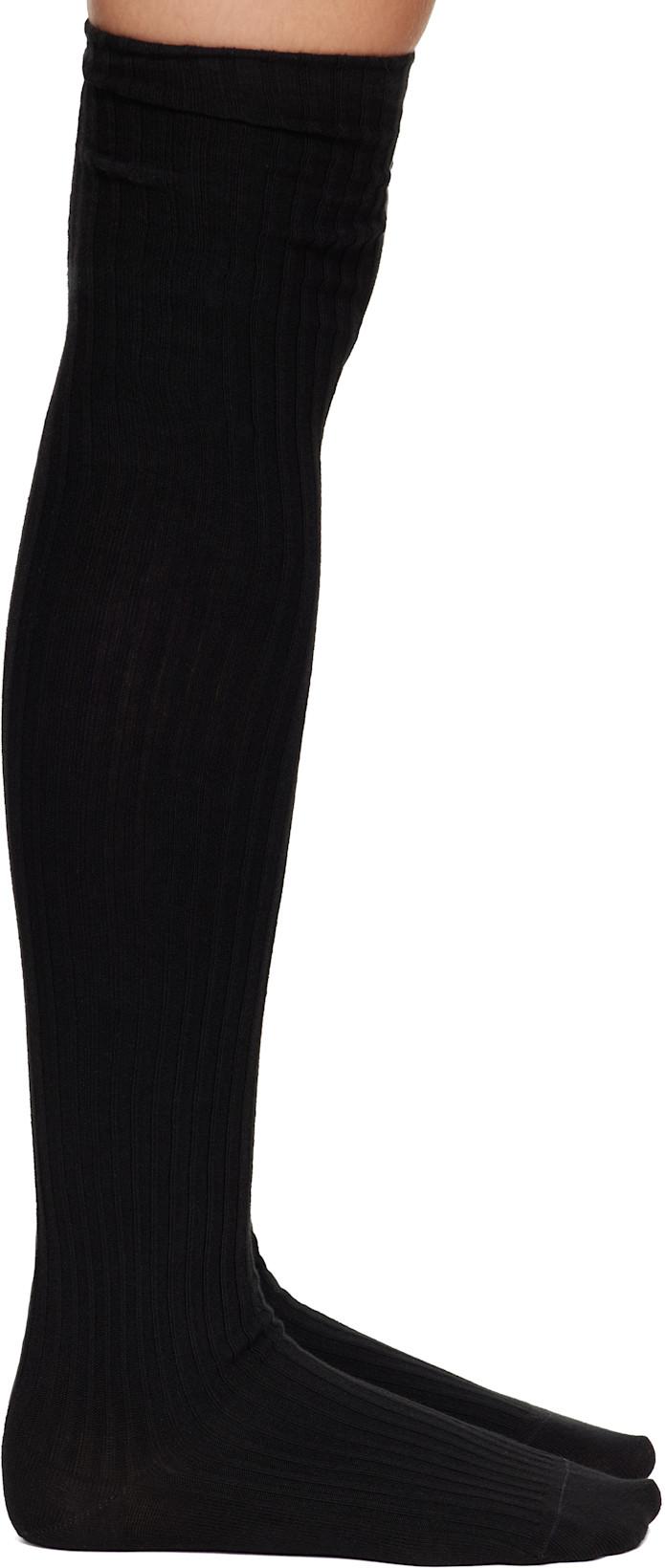 Black Overknee Socks by BASERANGE