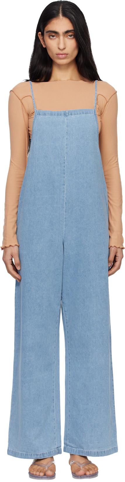 Blue Yumi Denim Jumpsuit by BASERANGE