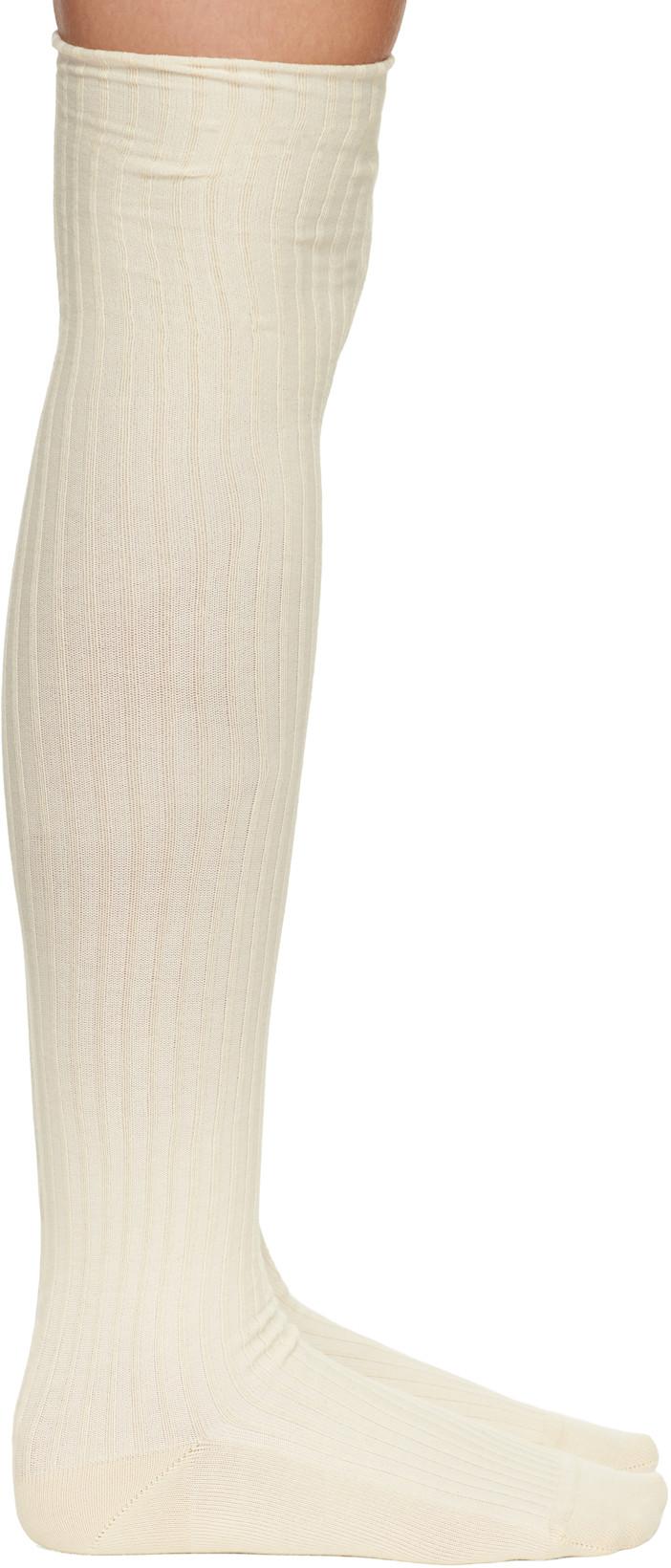 Off-White Overknee Socks by BASERANGE