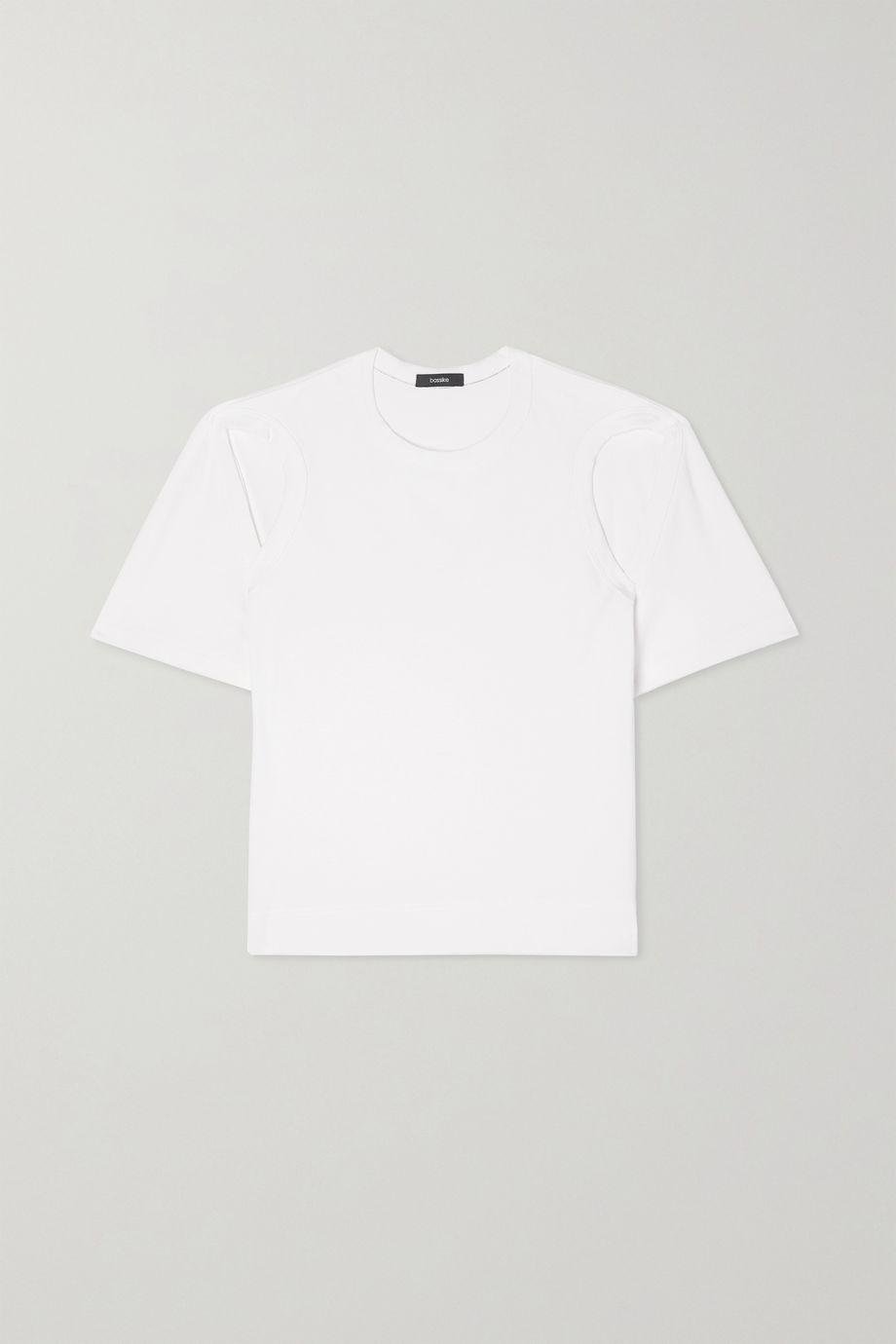 + NET SUSTAIN cutout organic cotton-jersey T-shirt by BASSIKE