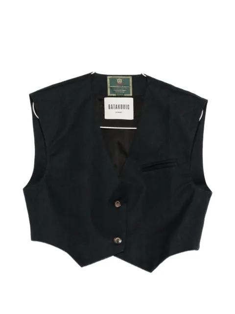 button linen gilet by BATAKOVIC BELGRADE