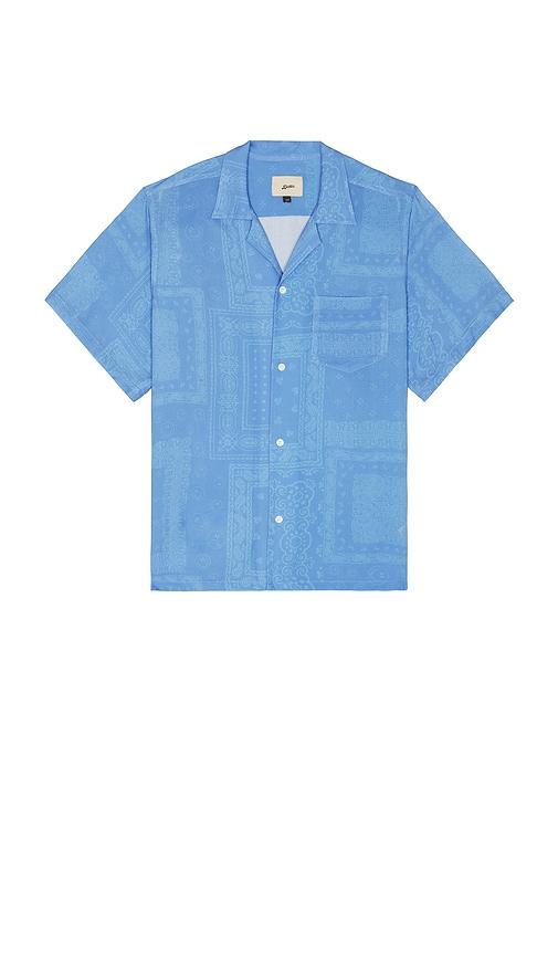 Bather Cornflower Tonal Bandana Camp Shirt in Blue by BATHER