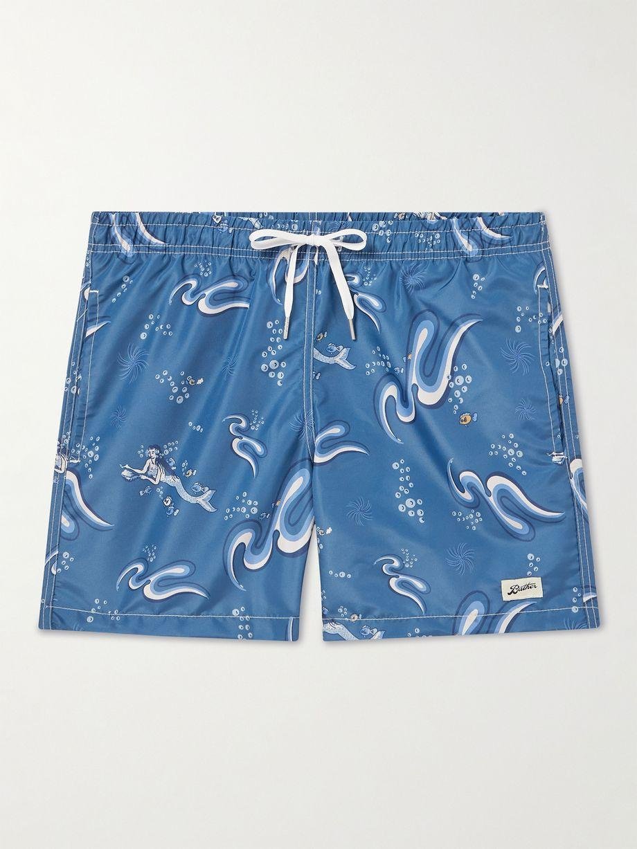 Mid-Length Printed Recycled-Shell Swim Shorts by BATHER