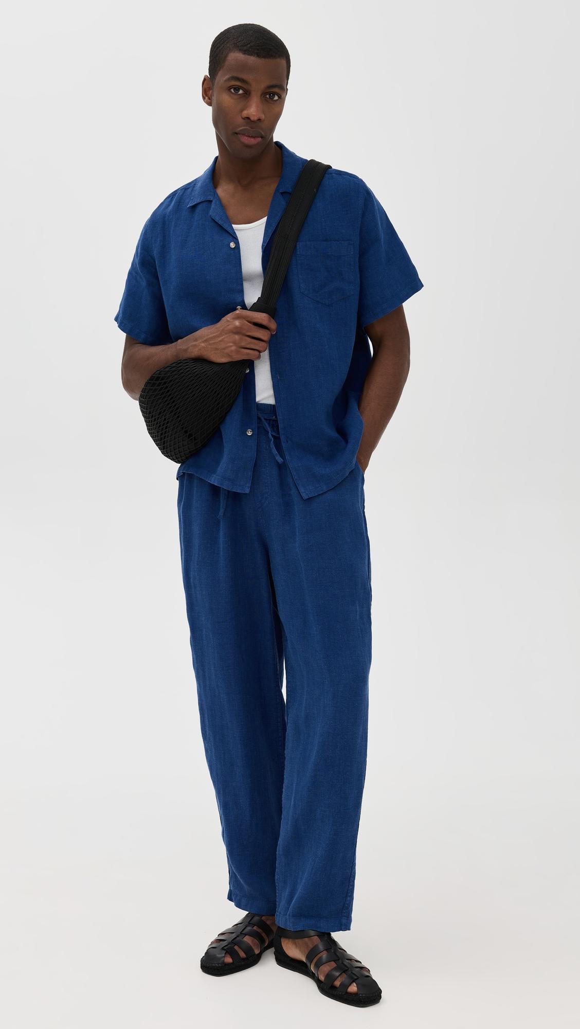 Navy Linen Leisure Pants by BATHER
