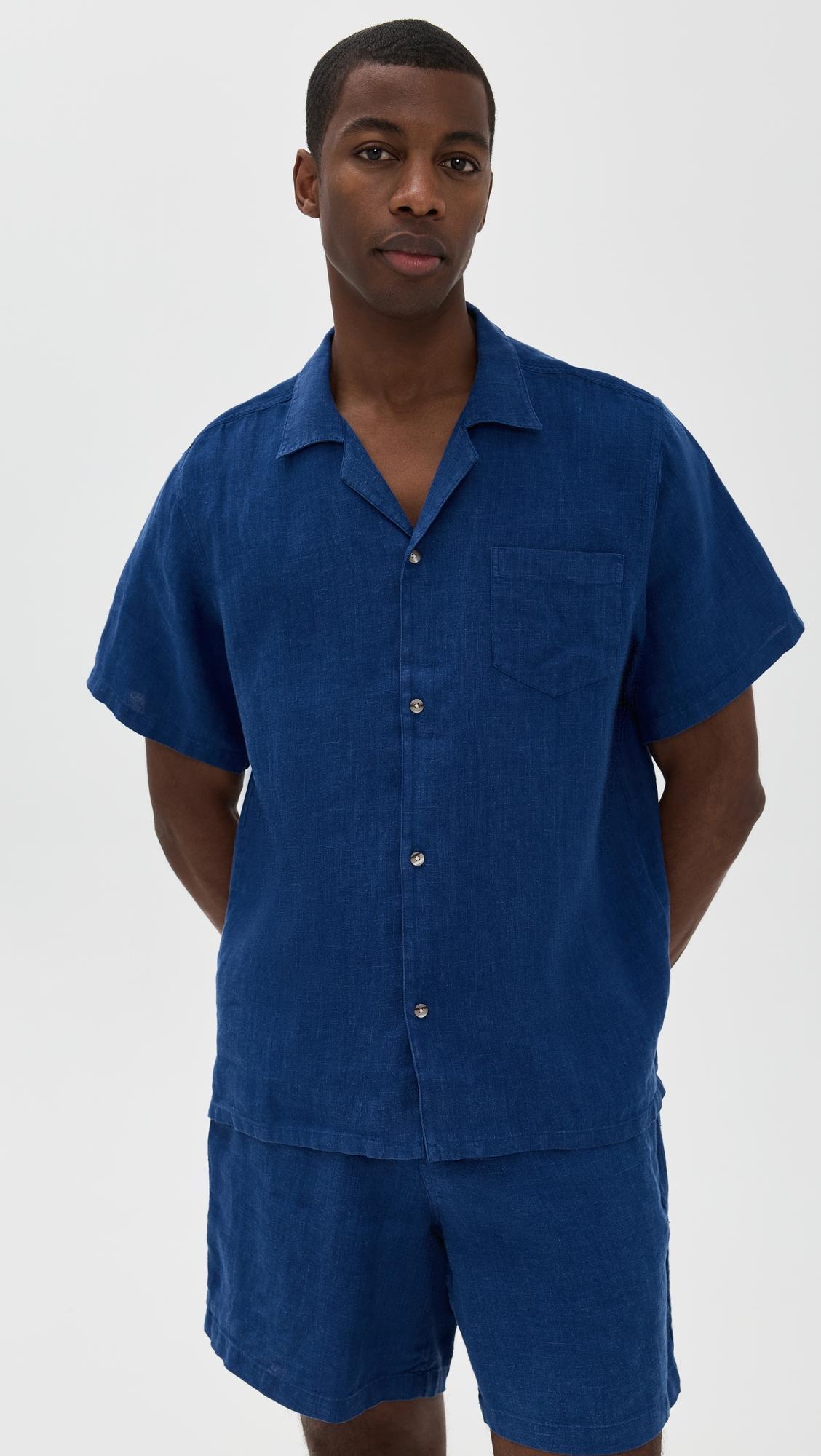 Navy Linen Shirt by BATHER