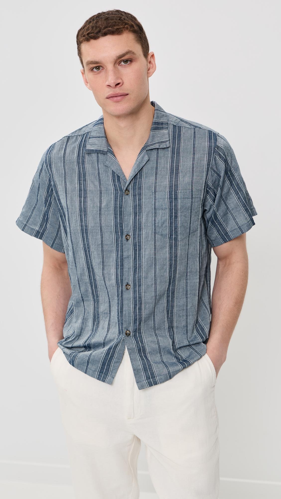 Rain Stripe Camp Shirt by BATHER