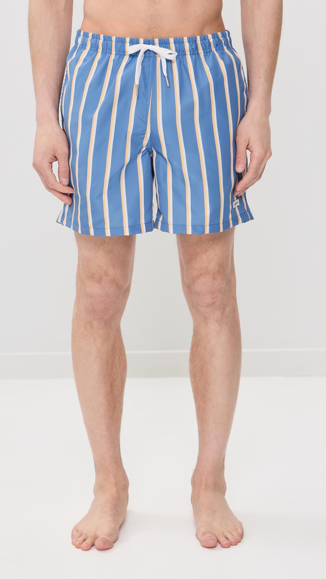 Stripe Classic Swim Trunks 6" by BATHER