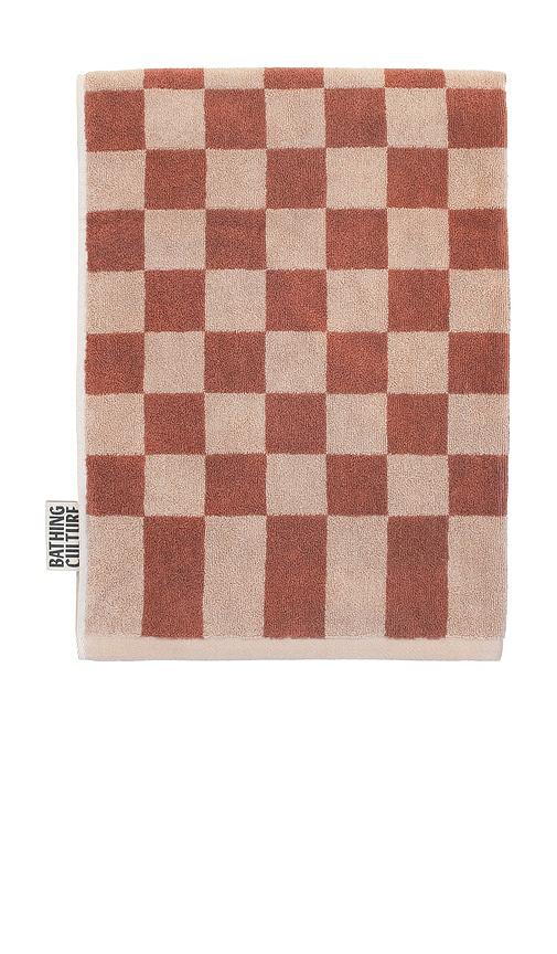 Bathing Culture Bathhouse Check Organic Body Towel in Brown by BATHING CULTURE