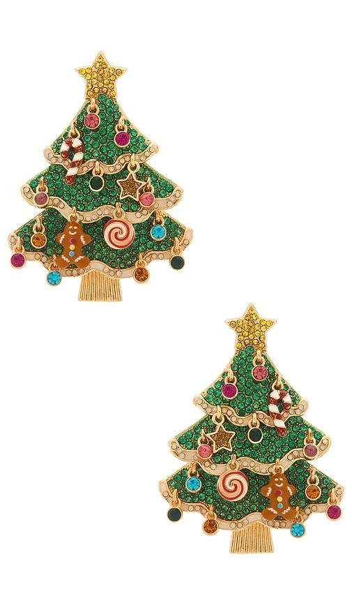 BaubleBar Christmas Tree Statement Earrings in Green by BAUBLEBAR