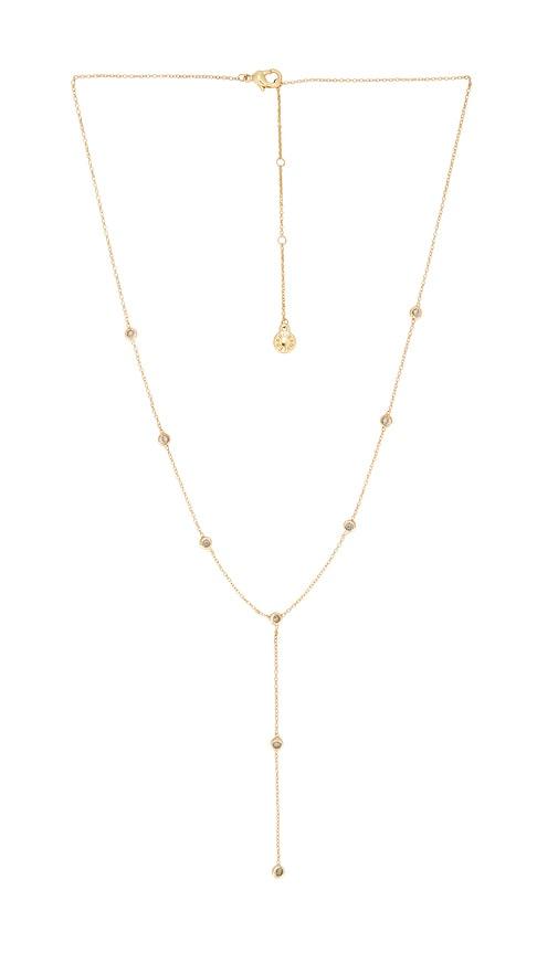 BaubleBar Crystal Lariat Necklace in Metallic Gold by BAUBLEBAR