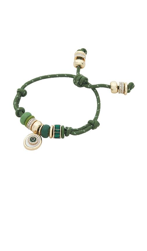 BaubleBar Evil Eye Paracord Bracelet in Green by BAUBLEBAR