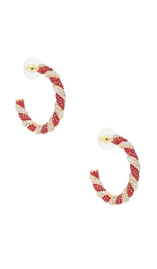 BaubleBar Peppermint Hoop Earrings in Red by BAUBLEBAR