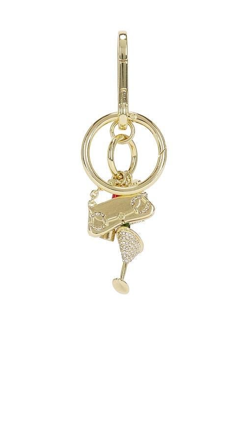 BaubleBar Sip, Slay & Sparkle Bag Charm in Metallic Gold by BAUBLEBAR