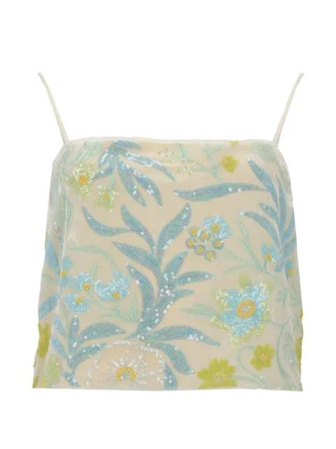 Jovana sequin-embellished floral-embroidered top by BAUM UND PFERDGARTEN
