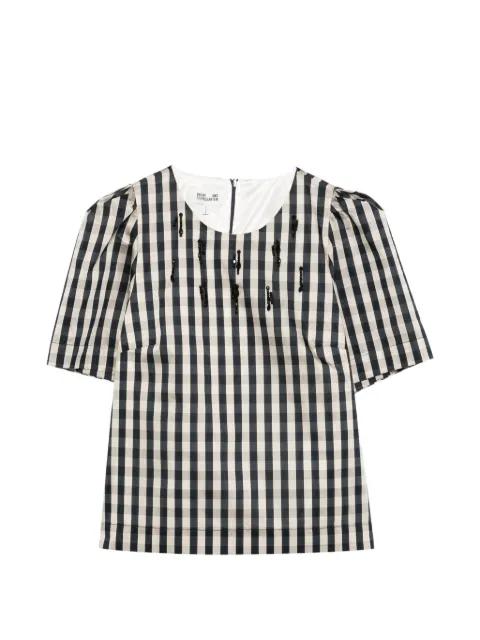 Minu beaded gingham top by BAUM UND PFERDGARTEN