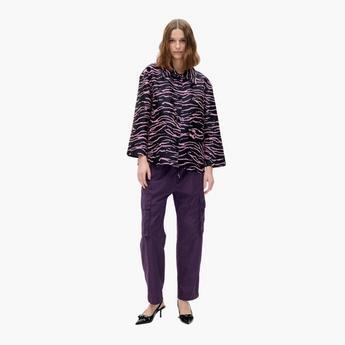 Womens Betina Long Sleeve Blouse - Mauve Orchid Zebra by BAUM UND PFERDGARTEN