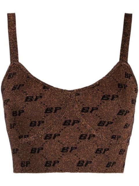 intarsia-knit logo cropped vest by BAUM UND PFERDGARTEN