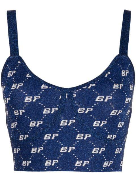 intarsia-knit logo cropped vest by BAUM UND PFERDGARTEN