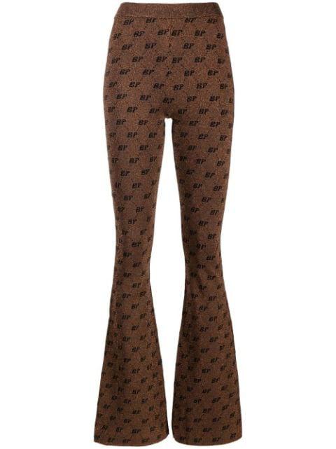 logo-print flared trousers by BAUM UND PFERDGARTEN
