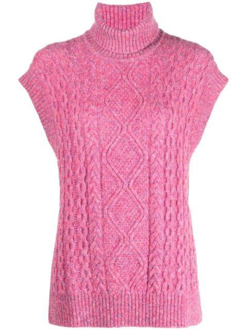 roll neck cable-knit top by BAUM UND PFERDGARTEN