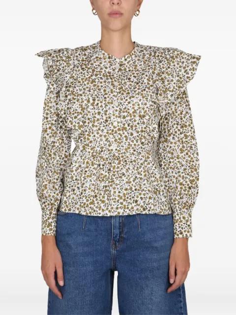 ruffled floral print blouse by BAUM UND PFERDGARTEN