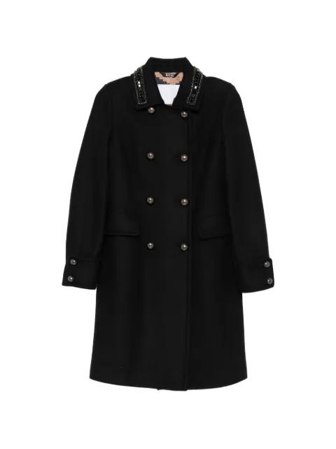 bead-embellished double-breasted coat by BAZAR DELUXE