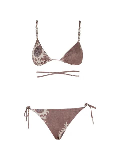 paisley-print beaded-strap bikini by BAZAR DELUXE