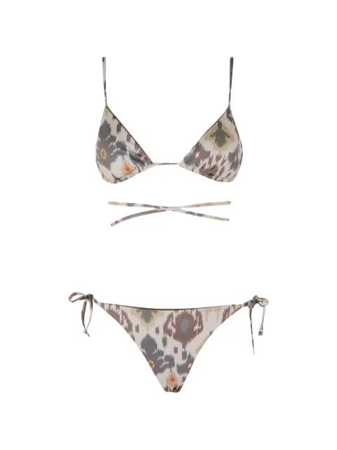 printed triangle-shape bikini by BAZAR DELUXE