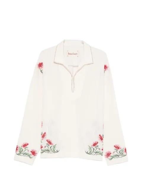 Bernie floral-embroidered polo shirt by BAZISZT