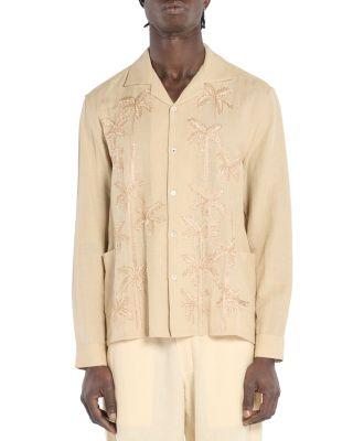 Embroidered Button Front Camp Shirt by BAZISZT