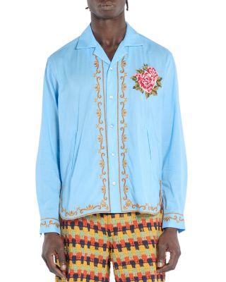 Hamilton Embroidered Button Front Camp Shirt by BAZISZT
