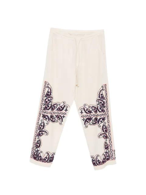 Memento paisley-embroidered trousers by BAZISZT