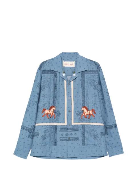 Ranch horse-motif bandana shirt by BAZISZT