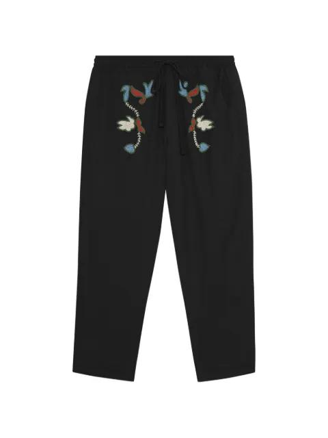 Rouat floral-embroidered trousers by BAZISZT