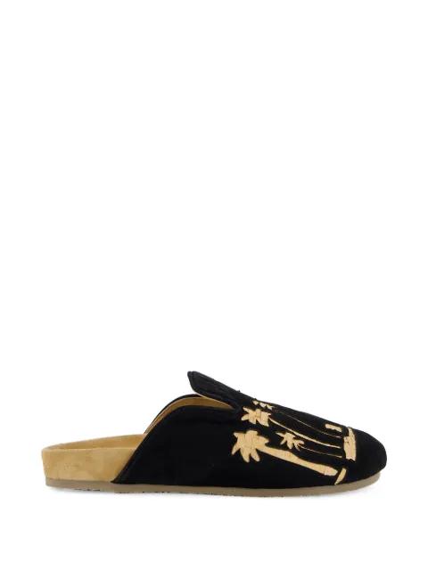 Sid palm-tree suede slippers by BAZISZT