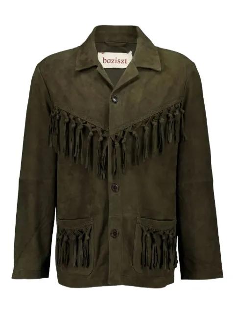 Vestige fringe-detail suede jacket by BAZISZT
