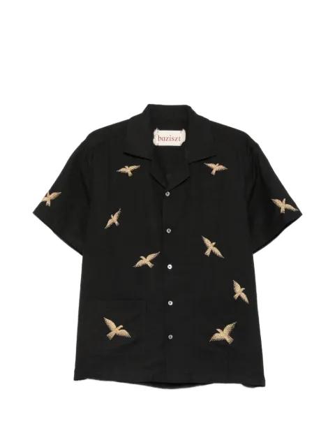 bird-embroidered shirt by BAZISZT