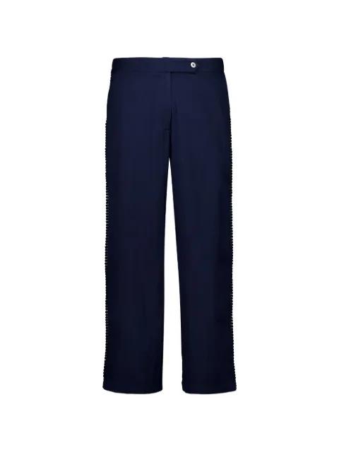 crochet-trim Corniche trousers by BAZISZT