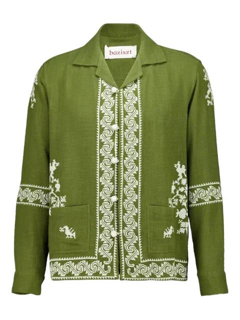 embroidered long-sleeve shirt by BAZISZT