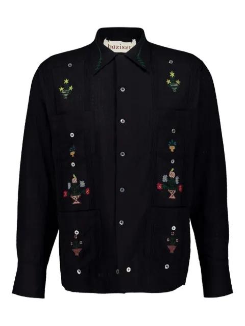 embroidered long-sleeve shirt by BAZISZT