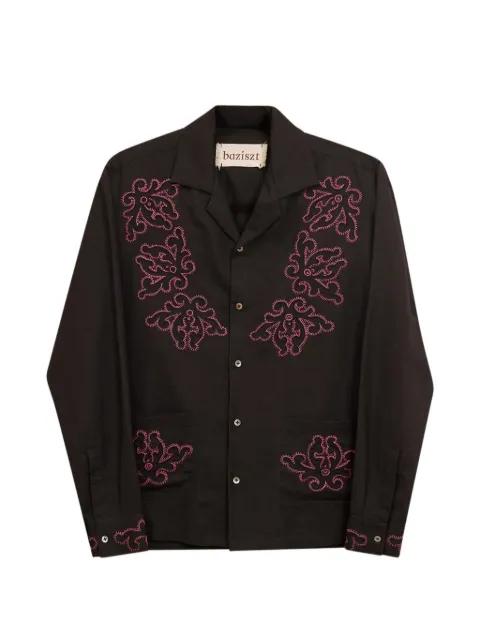 embroidered pocket shirt by BAZISZT