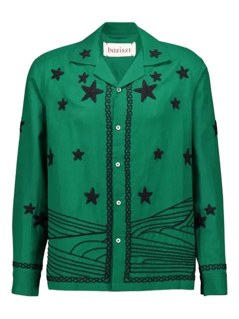 embroidered-stars shirt by BAZISZT
