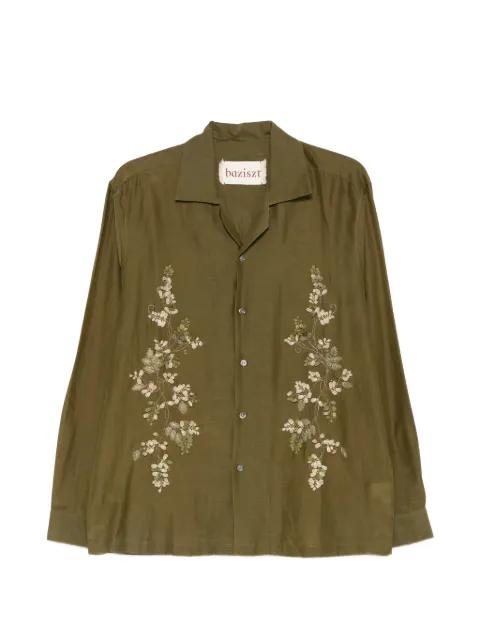 floral-embroidered shirt by BAZISZT