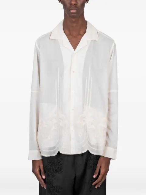 floral-embroidered shirt by BAZISZT