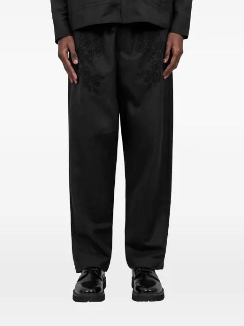 floral-embroidered trousers by BAZISZT